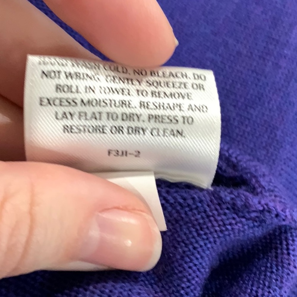 Eileen Fisher Petite Heathered Purple Merino Wool Sweater D1 - Picture 7 of 7